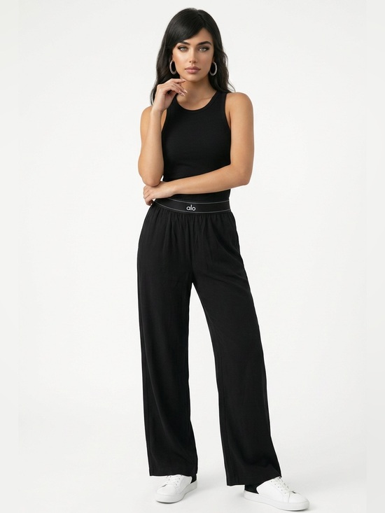 ALO Yoga Pants - ALO Yoga Black Wide-Leg Relax Fit Pants